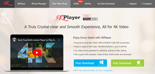 Sitio web de 5kPlayer