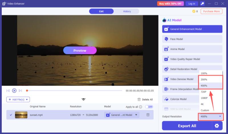 Output Resolution 200 400