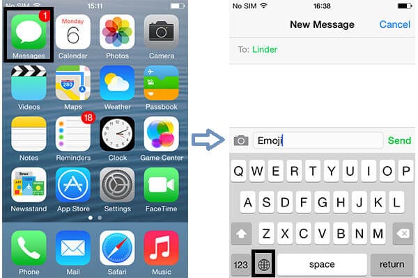 Use el teclado Emoji de iPhone en la aplicación de mensajes de iPhone