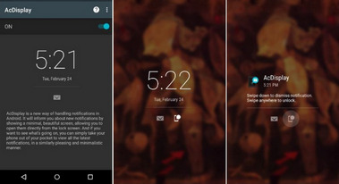 Aplicaciones de pantalla de bloqueo AcDisplay para Android