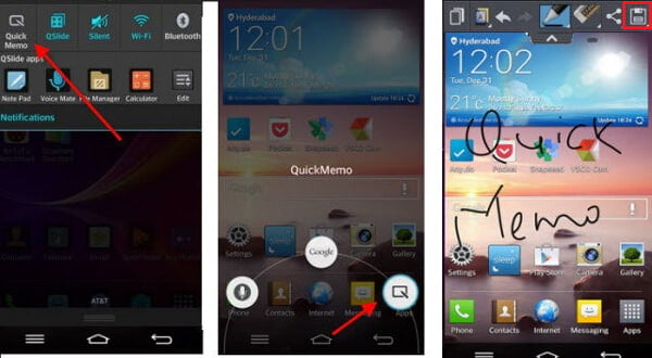 Use Quick Memo para captura de pantalla en LG