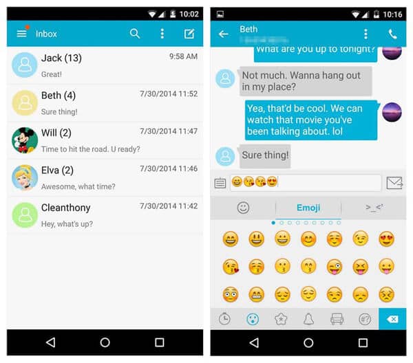 La mejor aplicación de SMS para Android - Handcent Next SMS