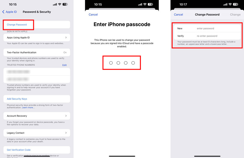 Cambiar la contraseña de ID de Apple en iPhone iPad