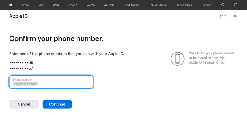 iOlvidé el número de teléfono de confirmación de Apple