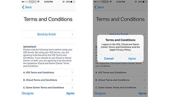 Revise la nota importante de Apple ID para crear una cuenta de iCloud