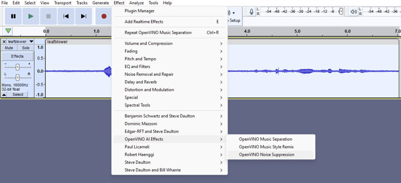 Audacity Openvino Effects Ai Tools