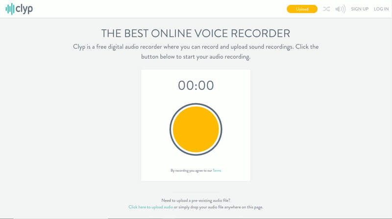 Grabadora de voz en línea Clyp