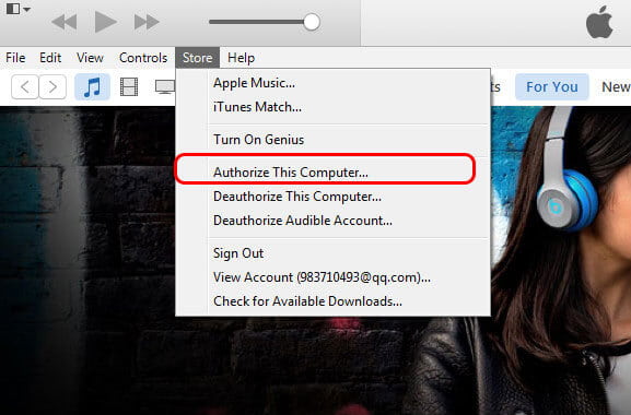 Autorizar computadora en iTunes