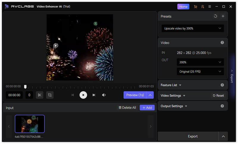 Modelo de IA de mejora de vídeo de Avclabs