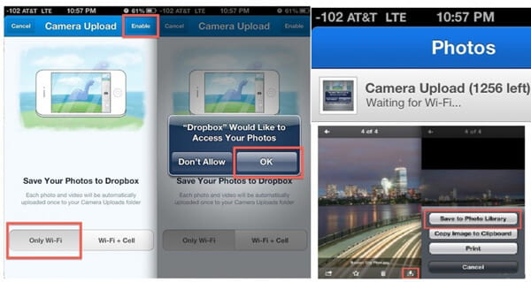 Copia de seguridad de fotos de iPhone en Dropbox