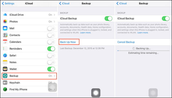 Copia de seguridad de notas en iCloud