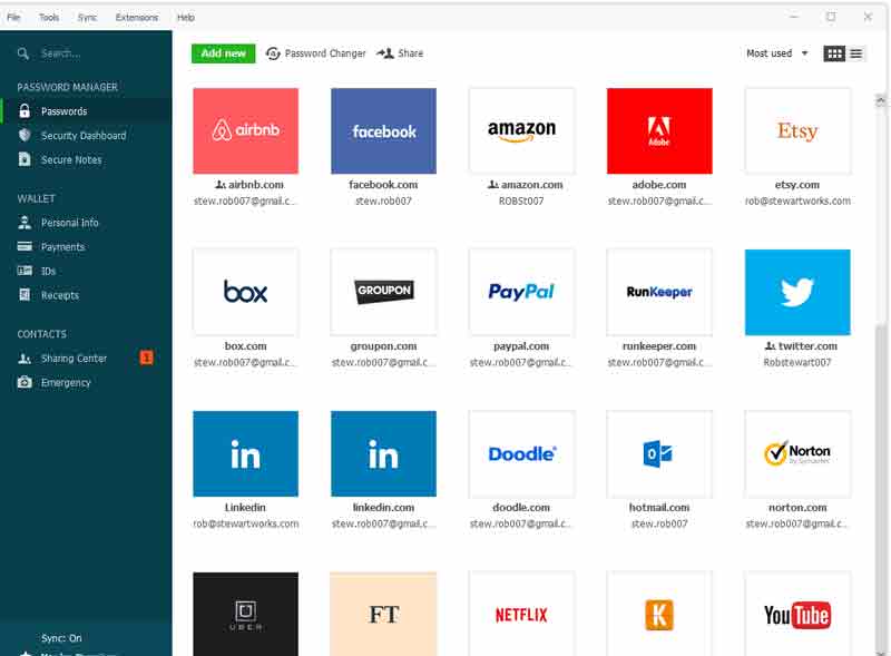 Captura de pantalla de Dashlane