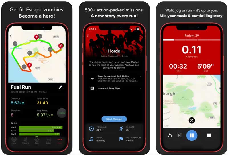 Juegos basados ​​en la ubicación GPS Zombies Run