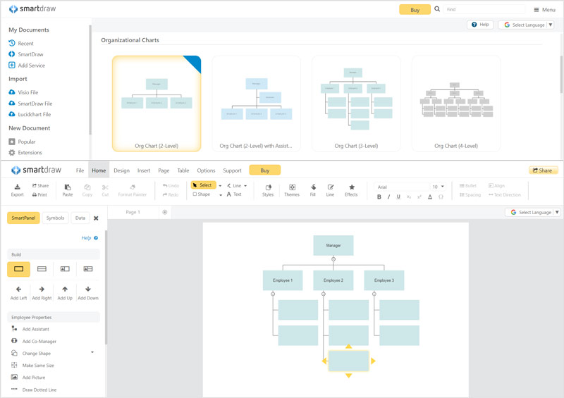 Hacer un organigrama SmartDraw