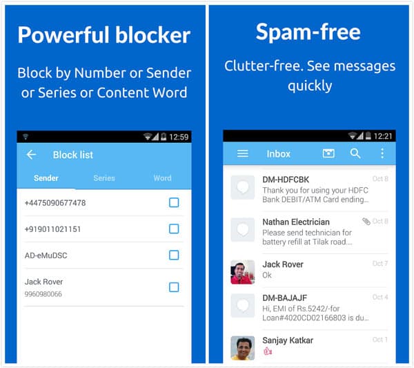 Bloquear mensajes con SMS Blocker