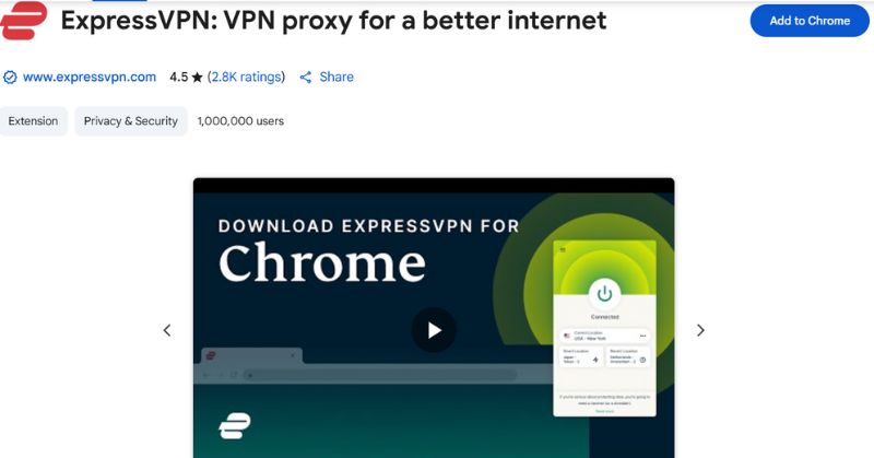 Extensión del navegador ExpressVPN