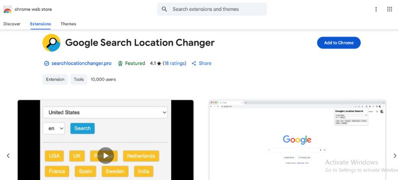 Cambiador de ubicación de búsqueda de Google