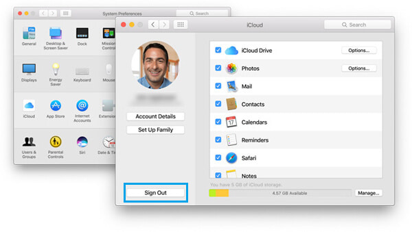 Cambiar cuenta de iCloud en Mac iCloud