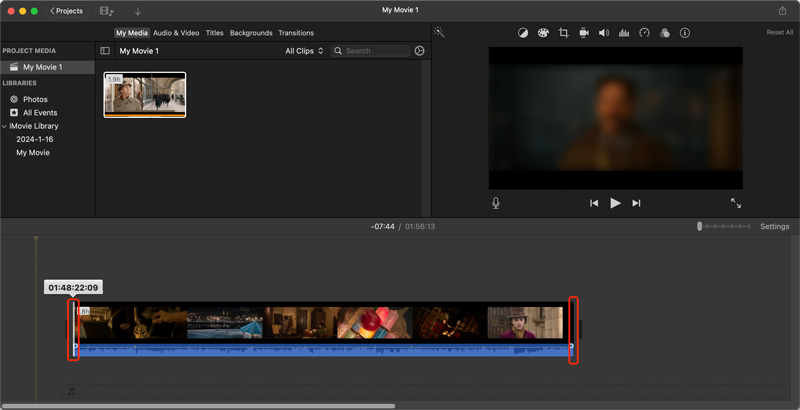 iMovie Cortar vídeo MP4