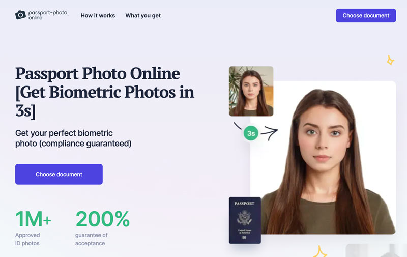 Foto de pasaporte en línea Convertir cambiar tamaño