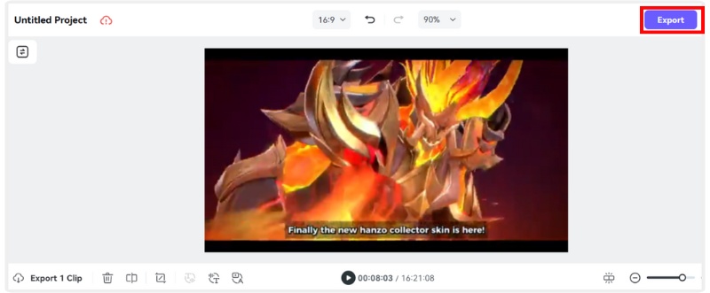 Haz clic en Exportar para guardar