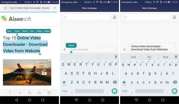 Cómo copiar y pegar en Android