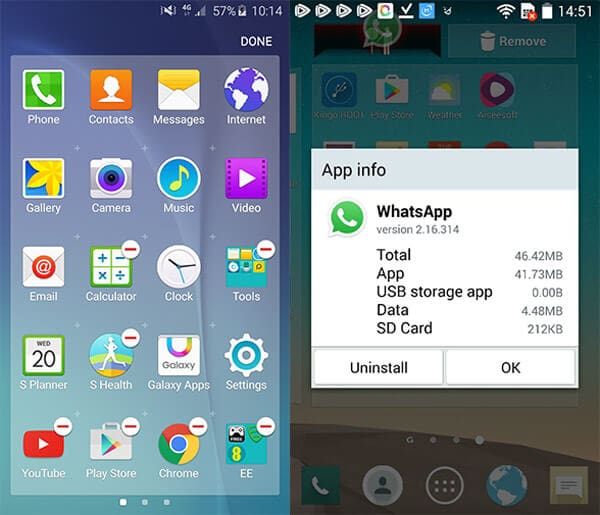 Desinstalar aplicaciones de la pantalla de inicio de Android