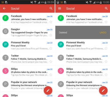 Eliminar mensajes de Gmail en Android iPhone