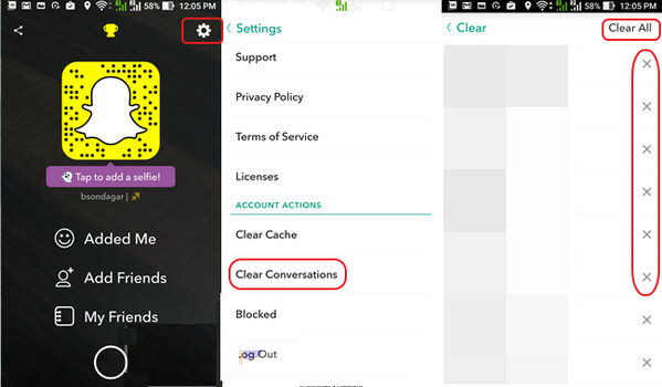 Eliminar el historial de Snapchat en iPhone Android