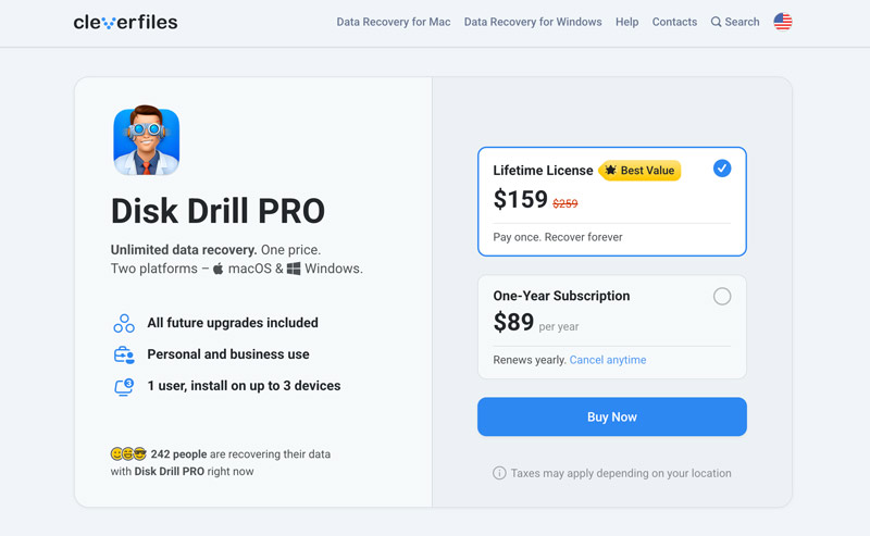 Licencias de Disk Drill iPhone Recovery Pro