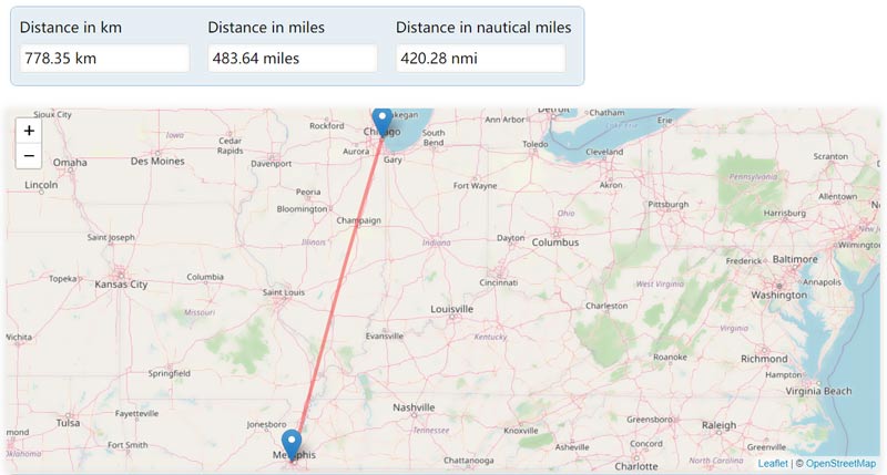 Calcular distancia Distancia en líneaDesdeHasta