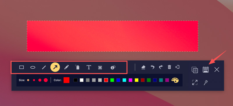 Editar captura de pantalla de Mac Guardar