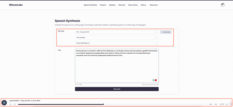 ElevenLabs convierte texto en audio