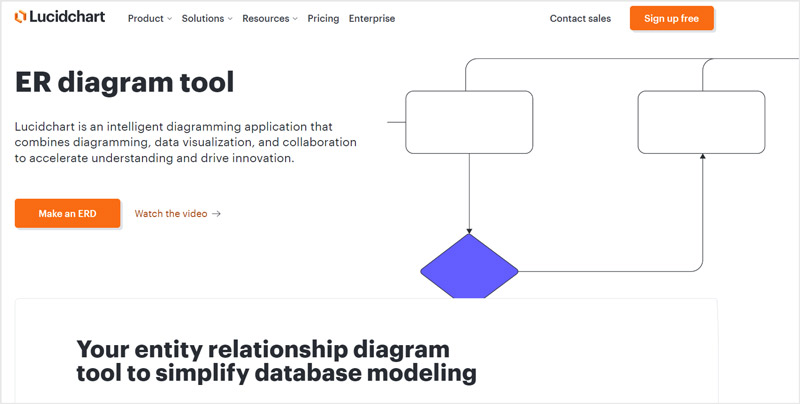 Herramienta de diagrama ER de Lucidchart