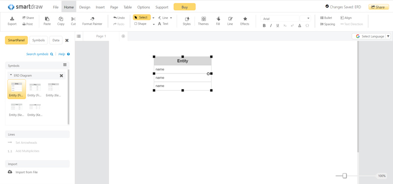 Utilice la herramienta de diagrama SmartDraw ER