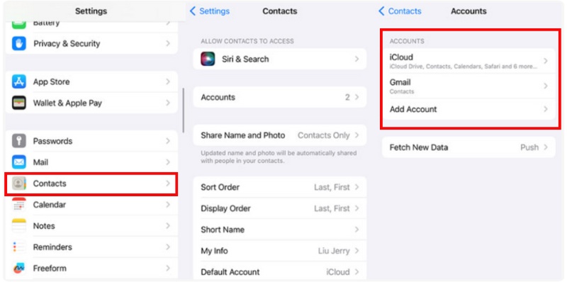 Sincronización automática de contactos en iCloud