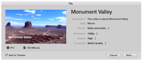 Exportar archivo de iMovie