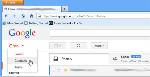 Haz clic en Contactos de Gmail