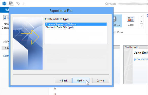 Crear un archivo de tipo Outlook 2013