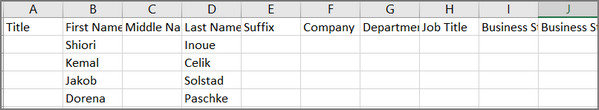 Exportar contactos de Outlook a Excel