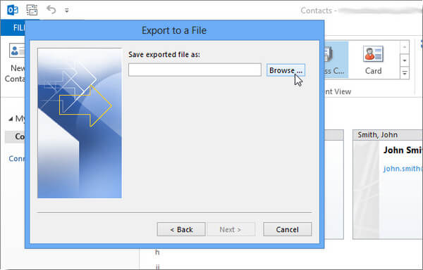 Seleccionar archivo exportado como