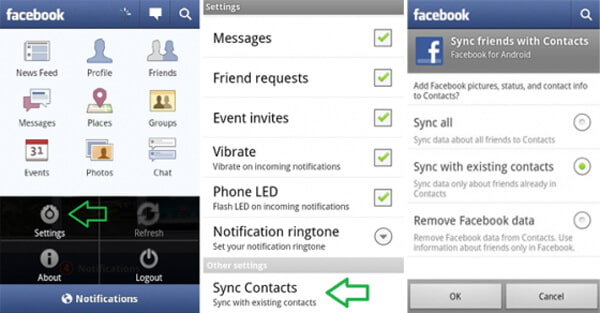 Sincronizar contactos de Facebook con el teléfono Android
