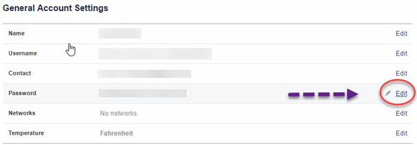 Editar configuración de contraseña de Facebook