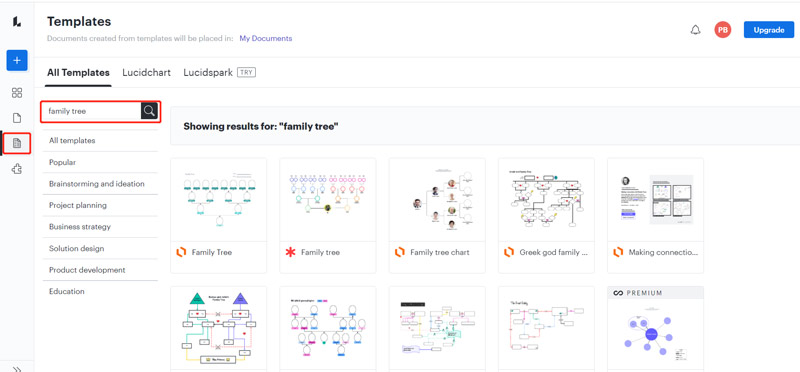 Plantillas de árboles genealógicos Lucidchart