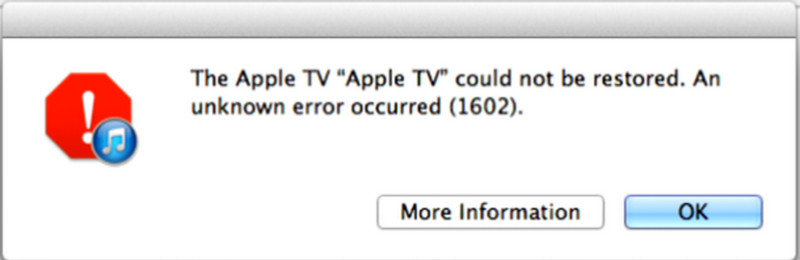 Error de iTunes 1602