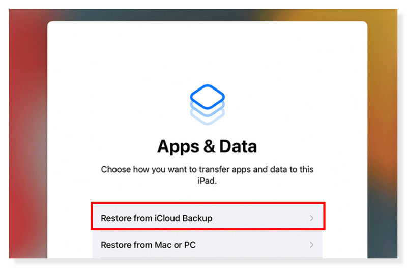 Restauración de datos y aplicación iCloud