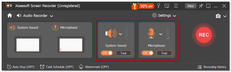 Encienda el sonido del sistema
