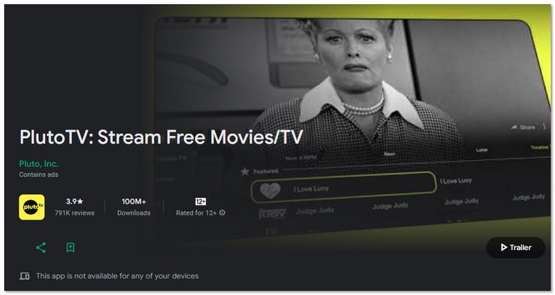 Aplicación gratuita de películas Pluto TV