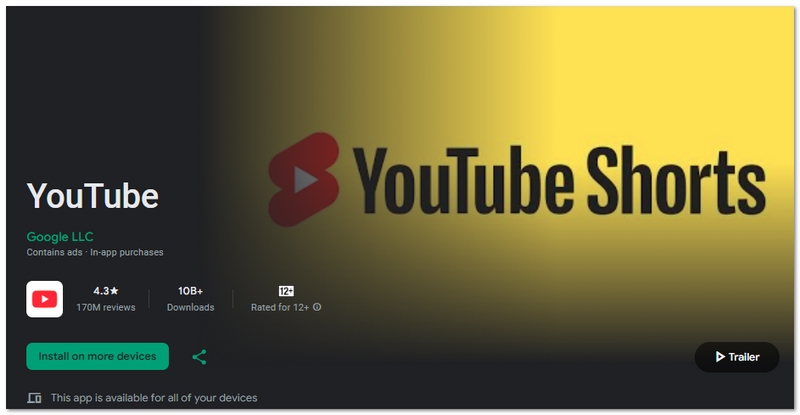 Aplicación gratuita de películas de YouTube