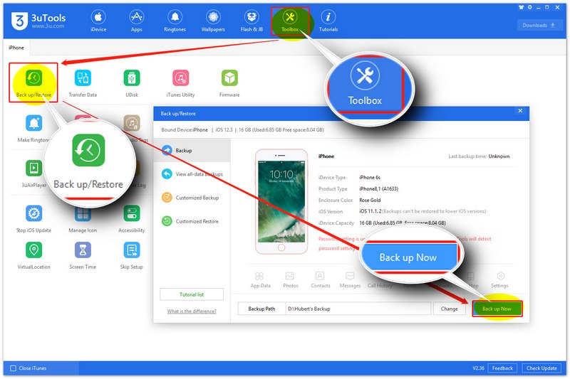 Copia de seguridad en 3utools